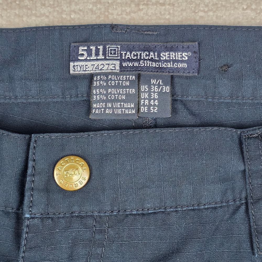 5.11 Tactical Series 74273 Mens Navy Blue Cargo Pants Ripstop Workwear 36x30 - Picture 3 of 13